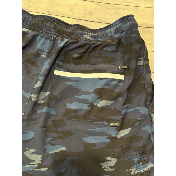 Legends Apparel Mens Active Relay Shorts Size L Blue Camo Unlined 7” Inseam Gym - Picture 16 of 16